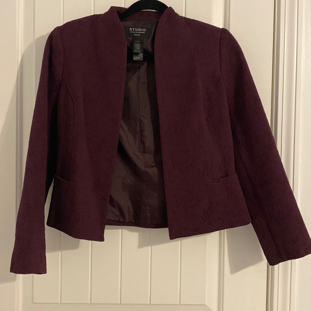 Women’s Gorgeous Eggplant Blazer, Sz: 6 petite. Studio By Liz Claiborne